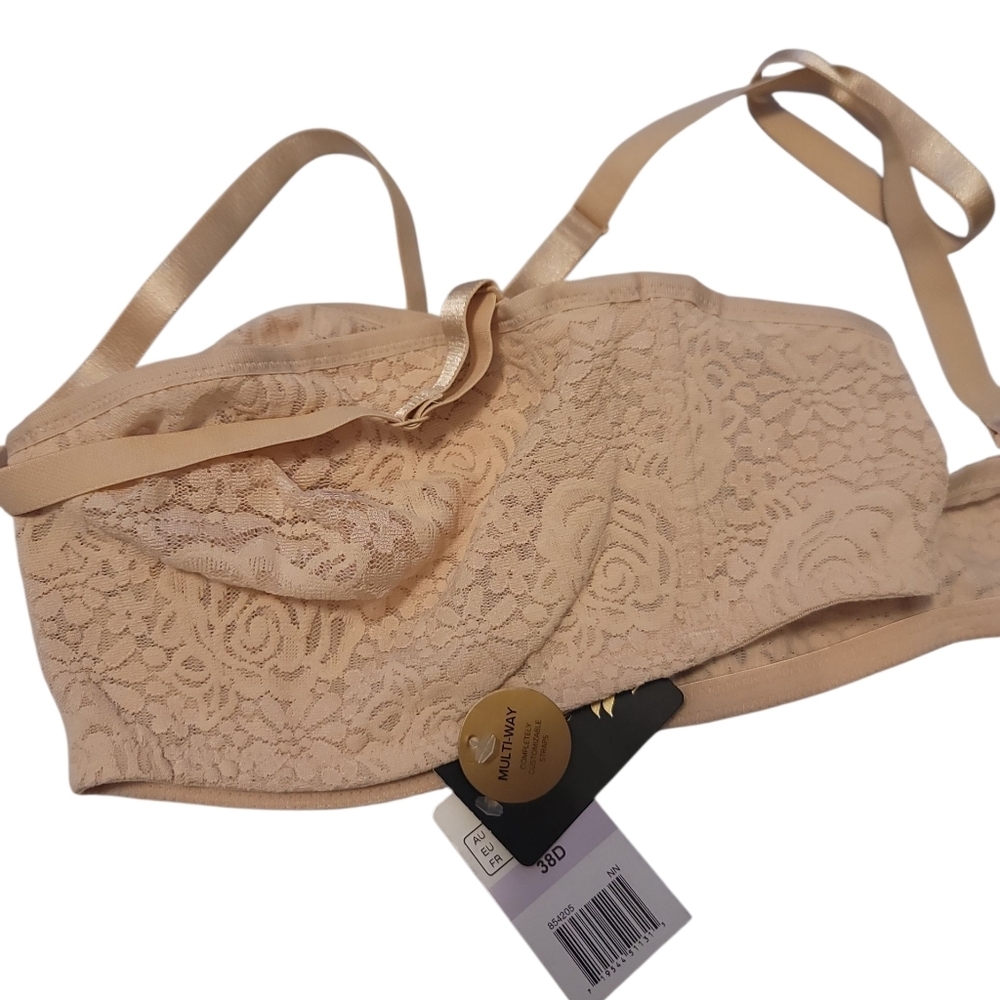 Wacoal Women's Halo Multi-way Strapless Bra Nude, Sz 38 D - Picture 6 of 7